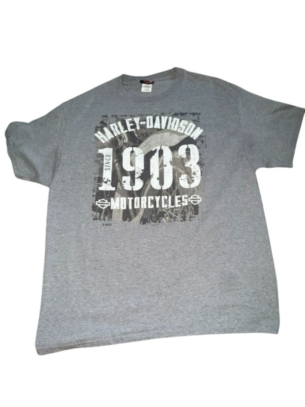 Harley-Davidson Motorcycles Burlington NC Crew Neck T-Shirt-Gray-XL-GUC